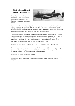 A preview of a PDF biography for Dowse, Ernest Edward